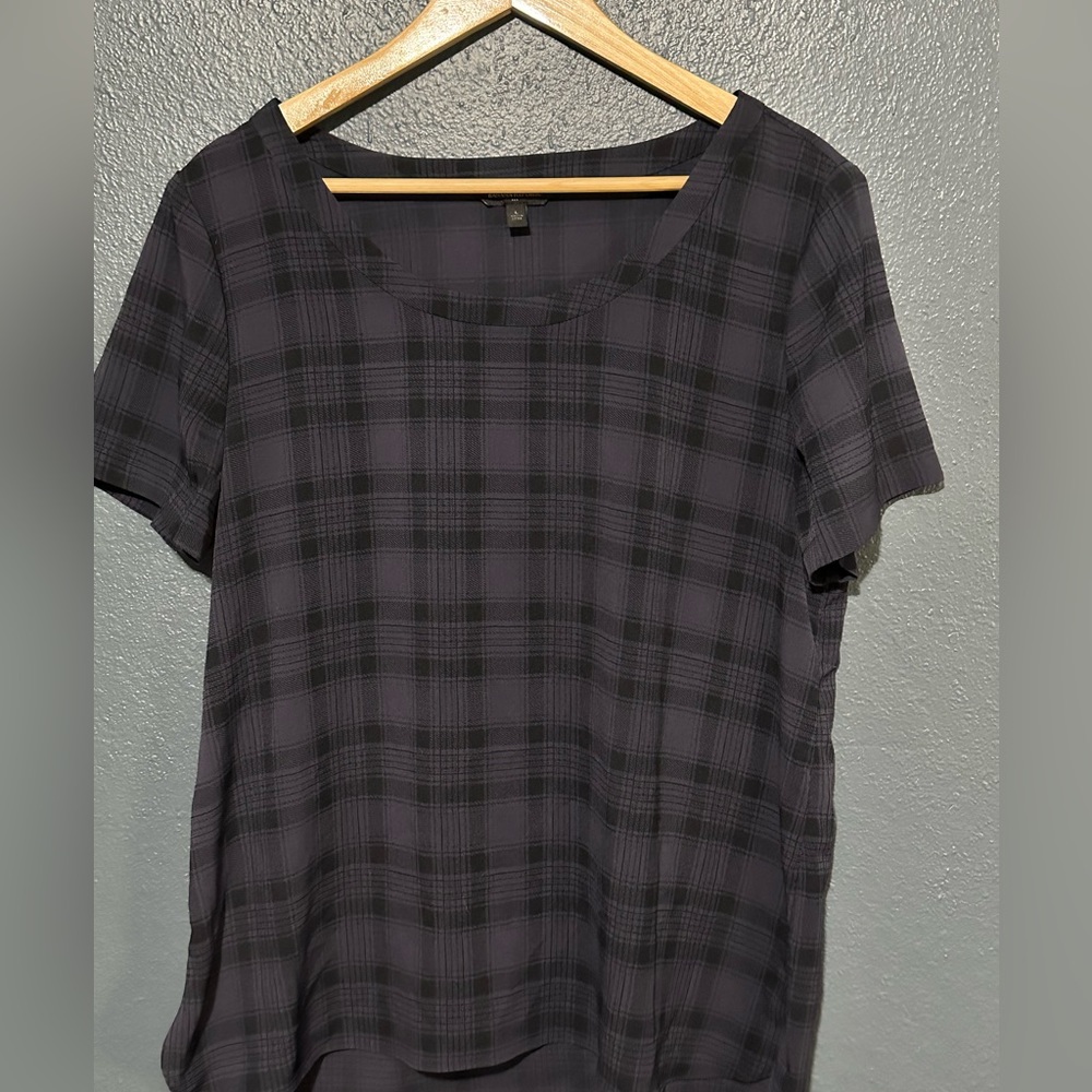 Banana Republic Factory Indigo Plaid Top